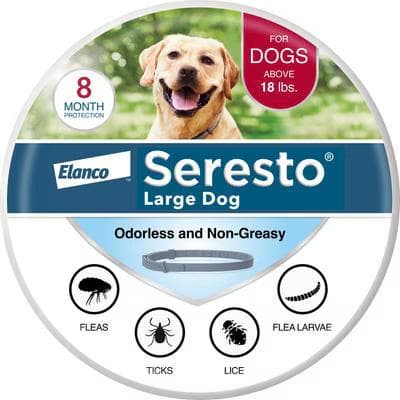 Seresto Flea and Tick Collar for large dogs over 18 pounds, 8-month protection